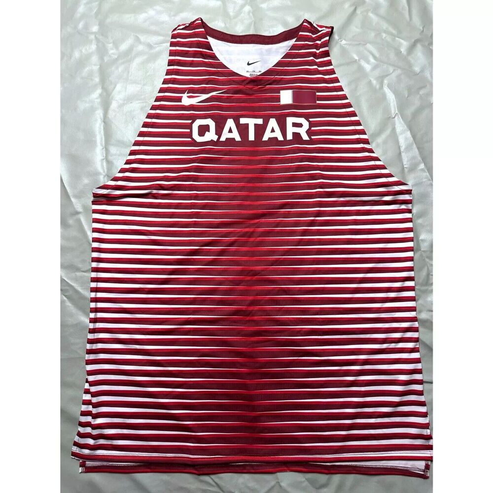 Nike Size XXL Men Pro Elite Qatar Track & Field Running Singlet CI8115-611  New